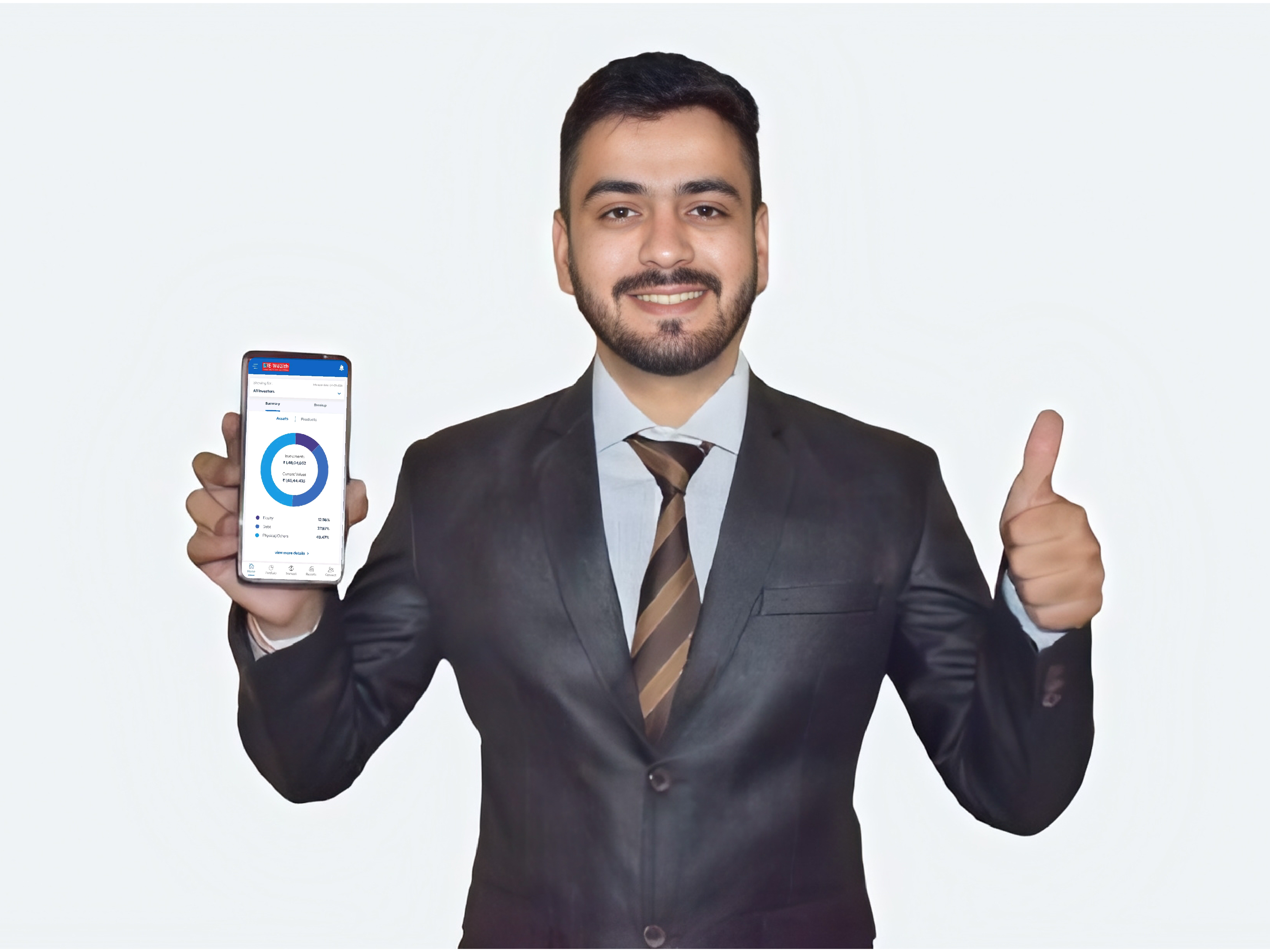 Professional financial advisor consulting with clients about wealth management and investment planning